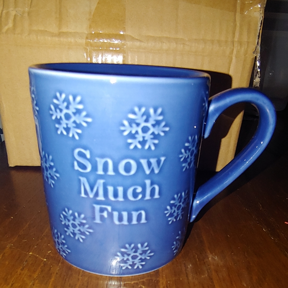 Threshold Stoneware Mug Snow Much Fun w Snowflake Coffee Mug Cup